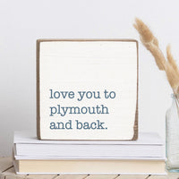 Love You To Blue Personalized Block Sign