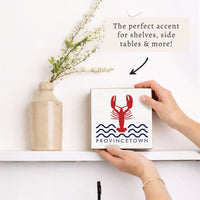 Lobster Waves Personalized Block Square