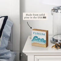 Beach Waves Personalized Block Sign