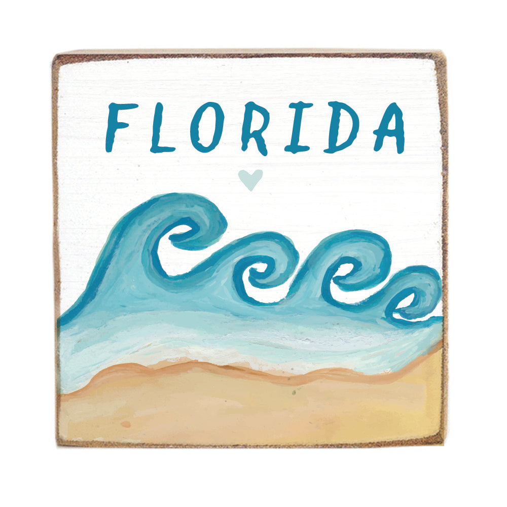 Beach Waves Personalized Block Sign