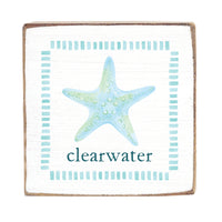 Seafoam Starfish Personalized Block Sign