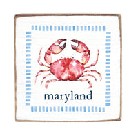 Stitched Crab Personalized Block Sign