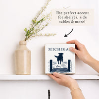 Lake Dog Jumping Personalized Block Sign