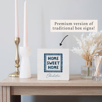 Home Sweet Home Stamp Personalized Block Sign
