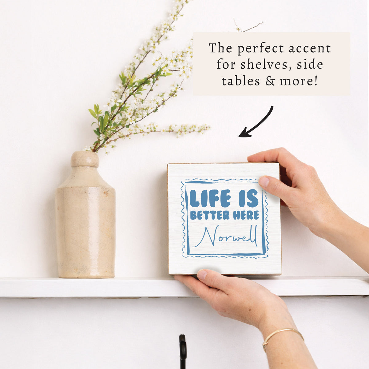 Life Is Better Here Personalized Block Sign