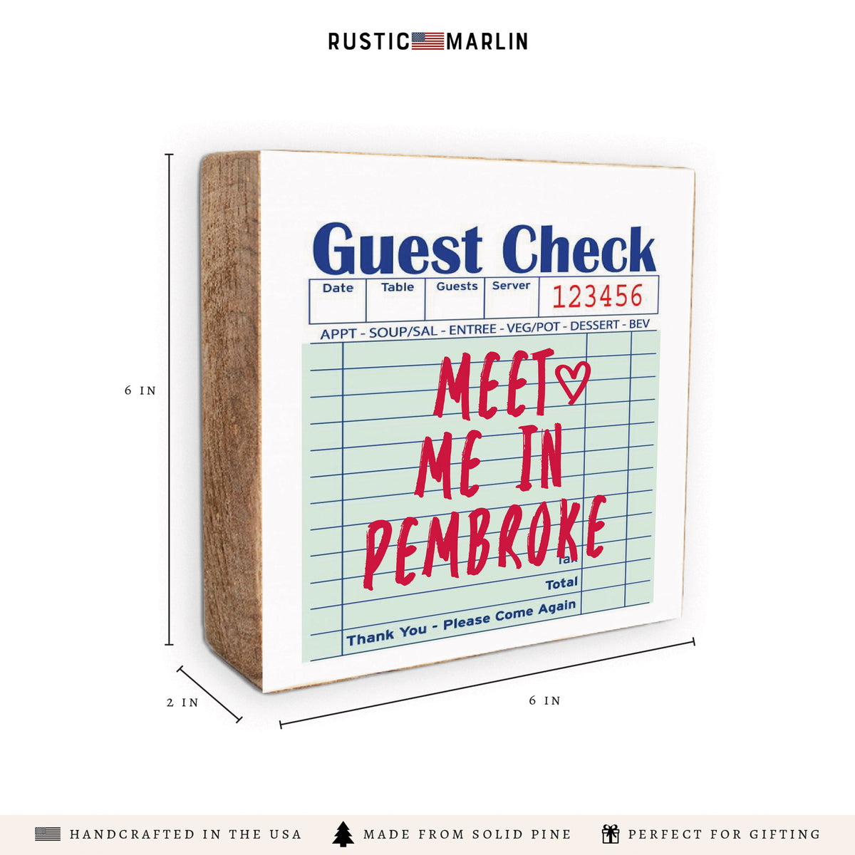 Guest Check Personalized Block Sign