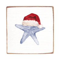 Santa Starfish Block Sign