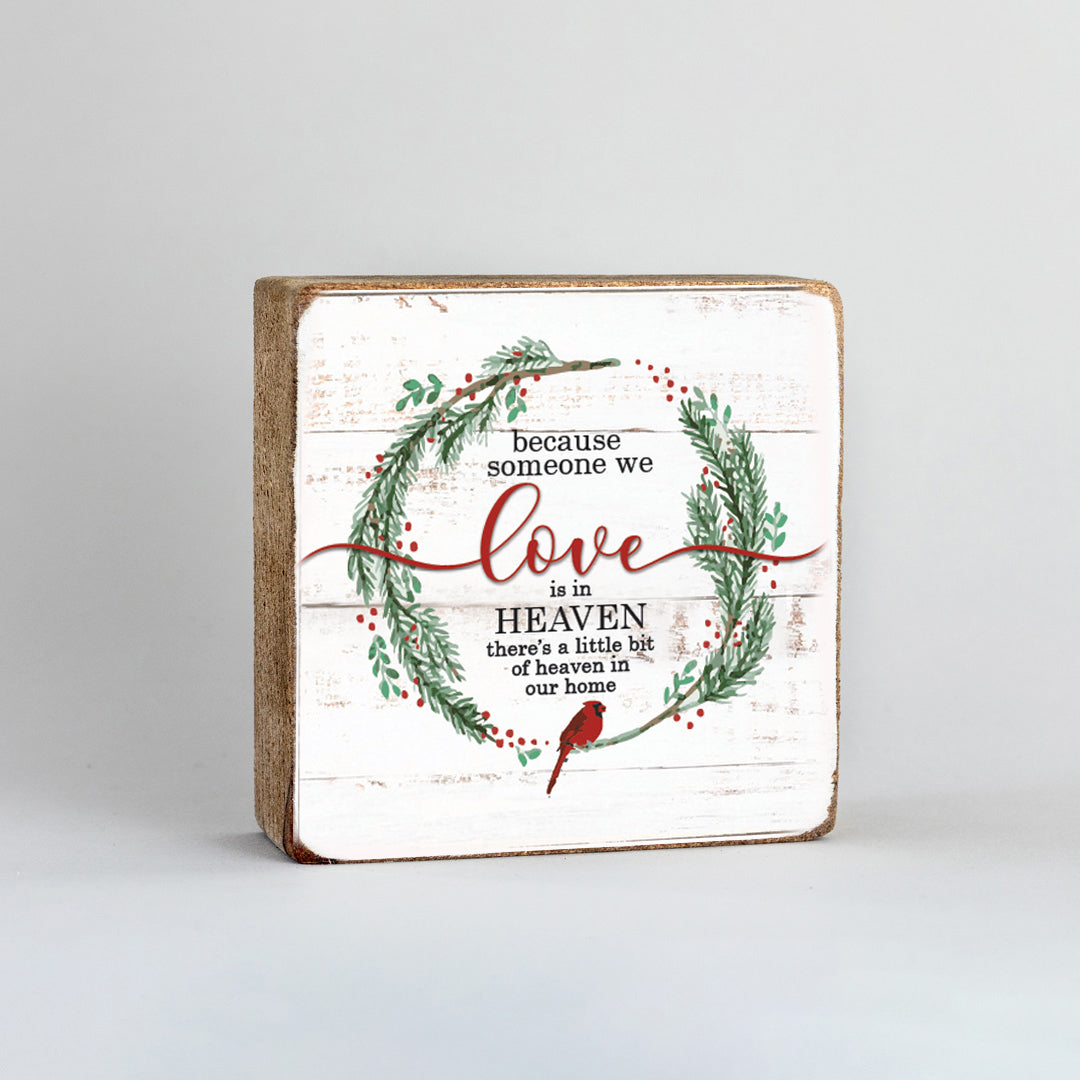 Holiday Heaven in Our Home Square Block Sign