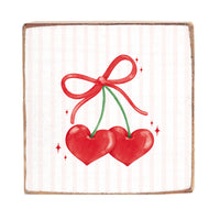 Cherry Hearts Block Sign