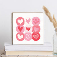 Bubble Hearts Block Sign