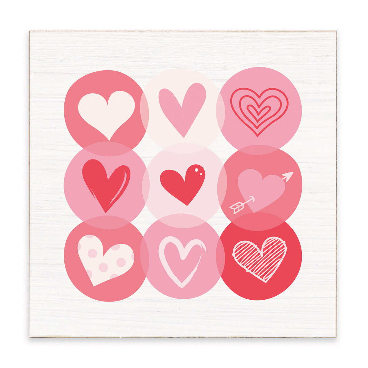 Bubble Hearts Block Sign