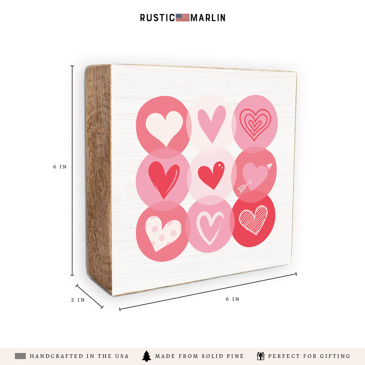 Bubble Hearts Block Sign