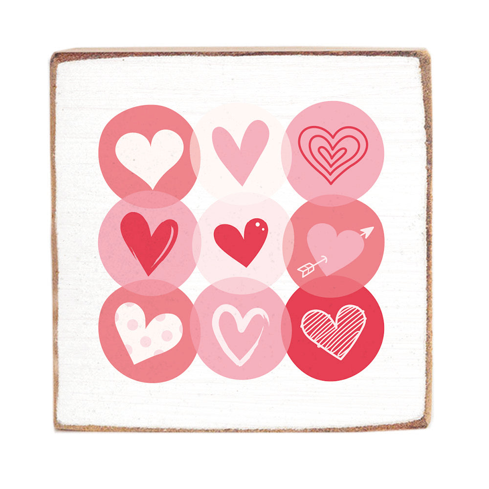 Bubble Hearts Block Sign