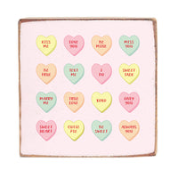 Conversation Hearts Decorative Square Block Sign
