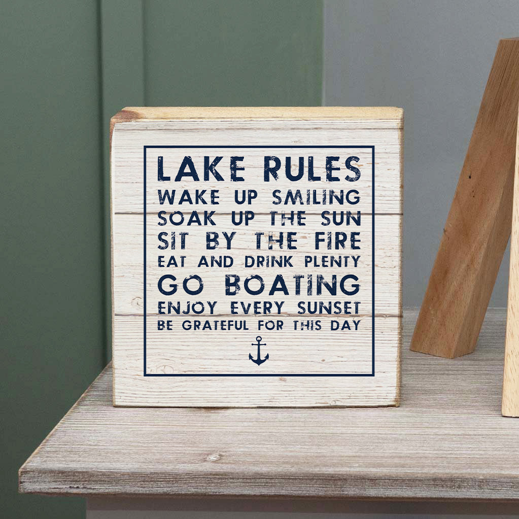 Lake Rules Block Sign