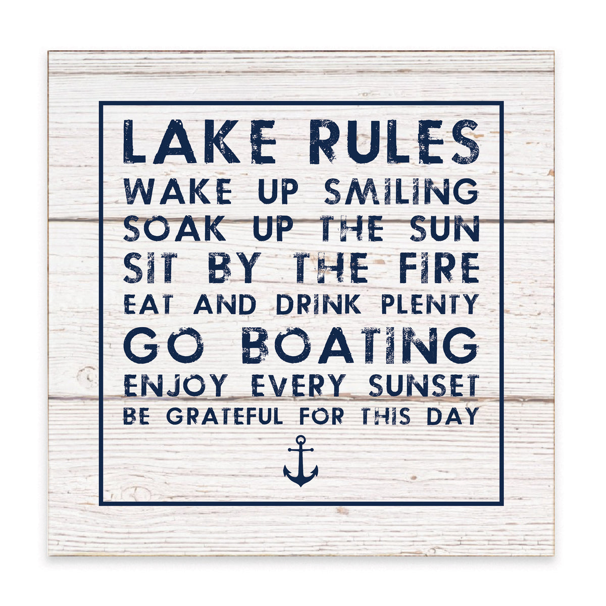 Lake Rules Block Sign