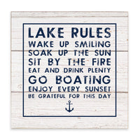 Lake Rules Block Sign