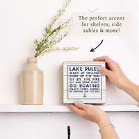 Lake Rules Block Sign