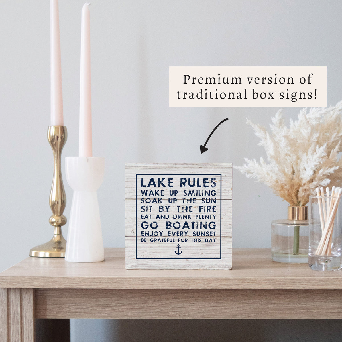 Lake Rules Block Sign