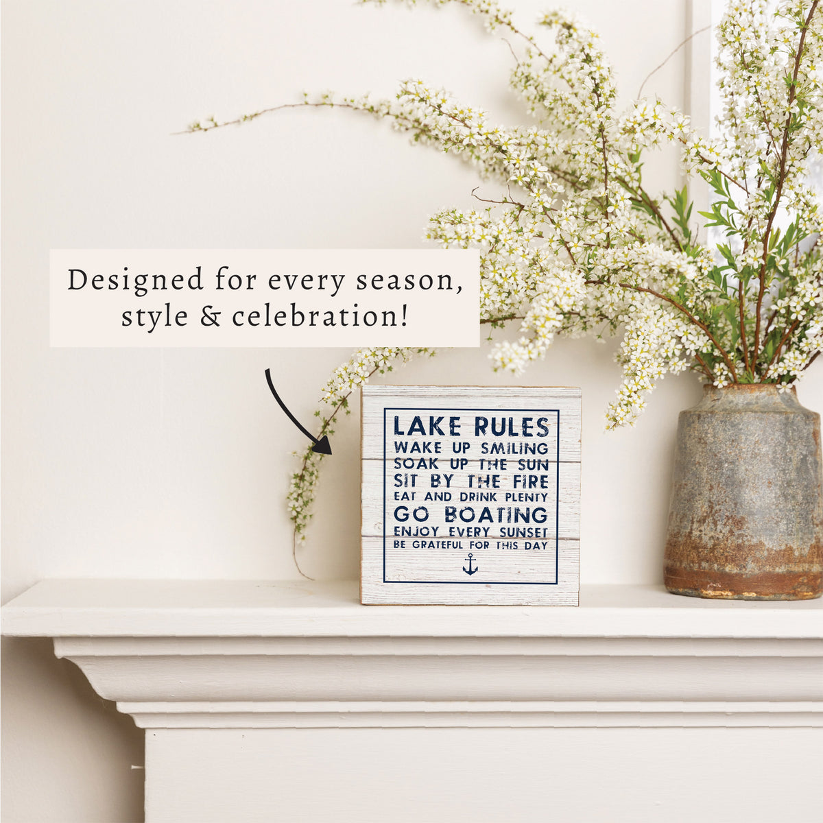 Lake Rules Block Sign
