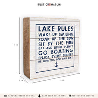 Lake Rules Block Sign