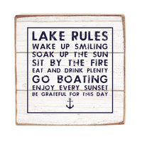 Lake Rules Block Sign