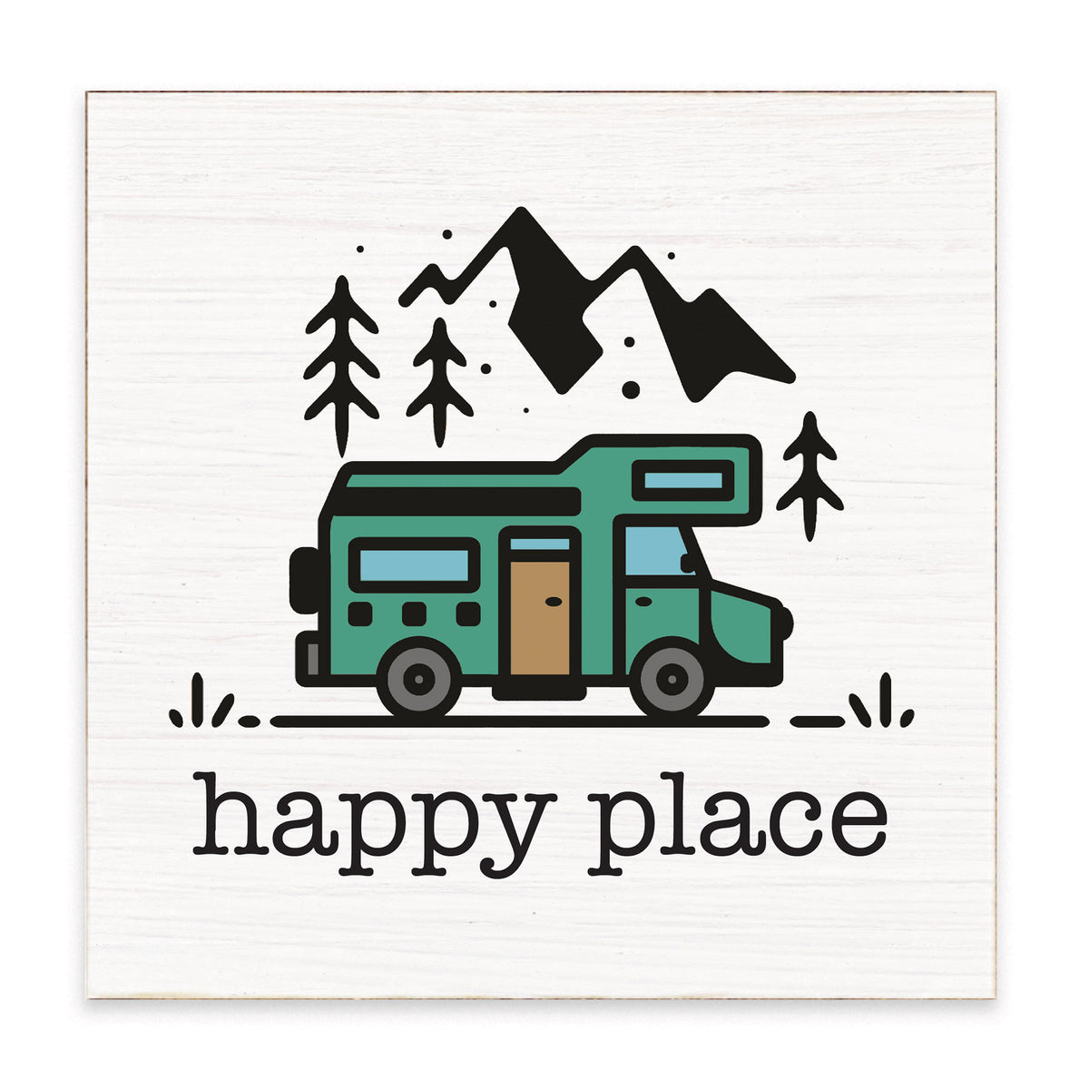 Happy Place RV Mountain Block Sign