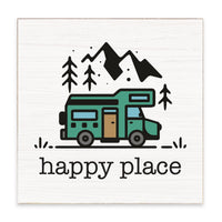 Happy Place RV Mountain Block Sign