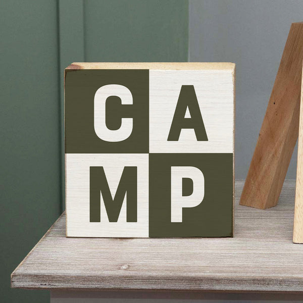 Color Block CAMP Wood Block
