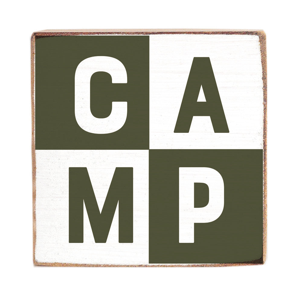 Color Block CAMP Wood Block