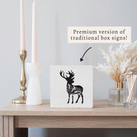 Mountains Deer Block Sign