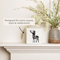 Mountains Deer Block Sign