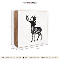 Mountains Deer Block Sign