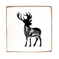 Mountains Deer Block Sign