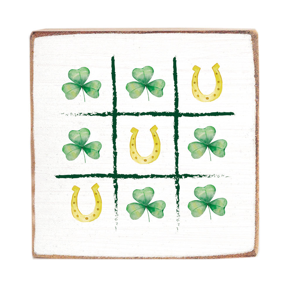 Lucky Tic Tac Toe Block Sign