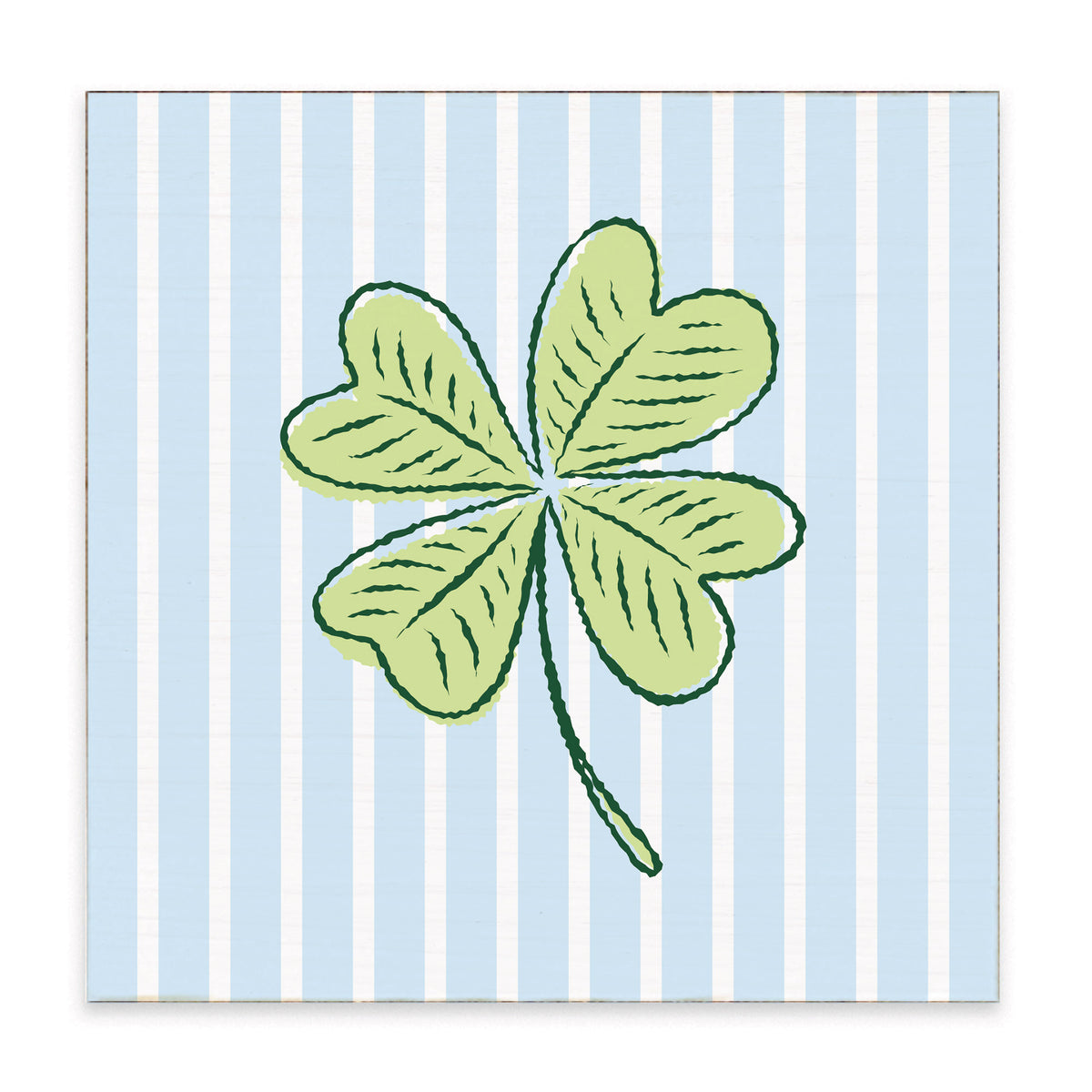 Preppy Shamrock Block Sign
