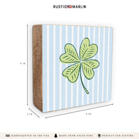 Preppy Shamrock Block Sign