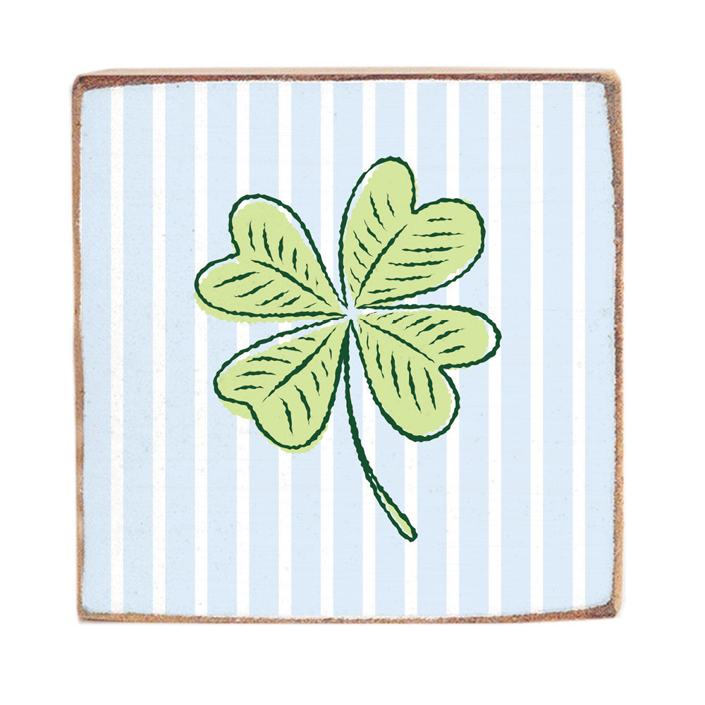 Preppy Shamrock Block Sign