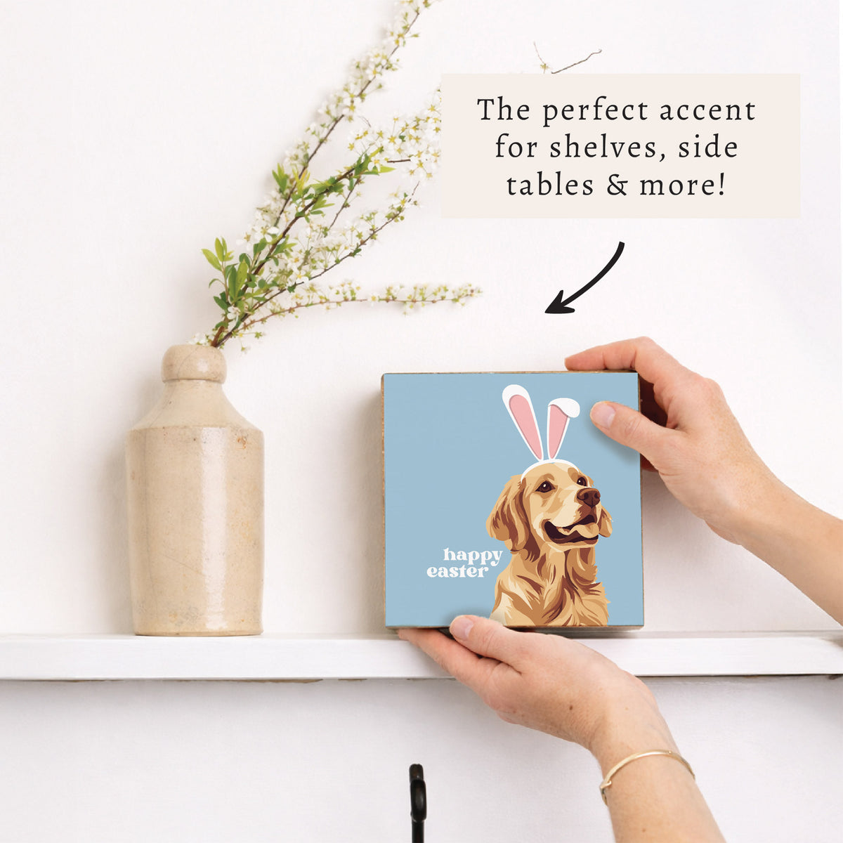 Easter Dog Block Sign
