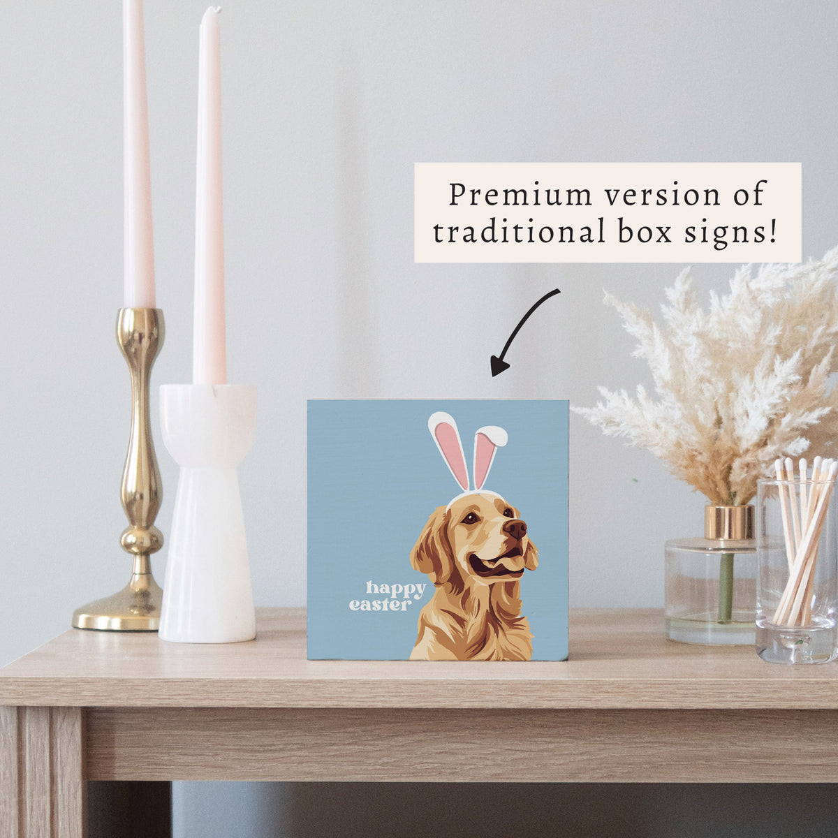 Easter Dog Block Sign