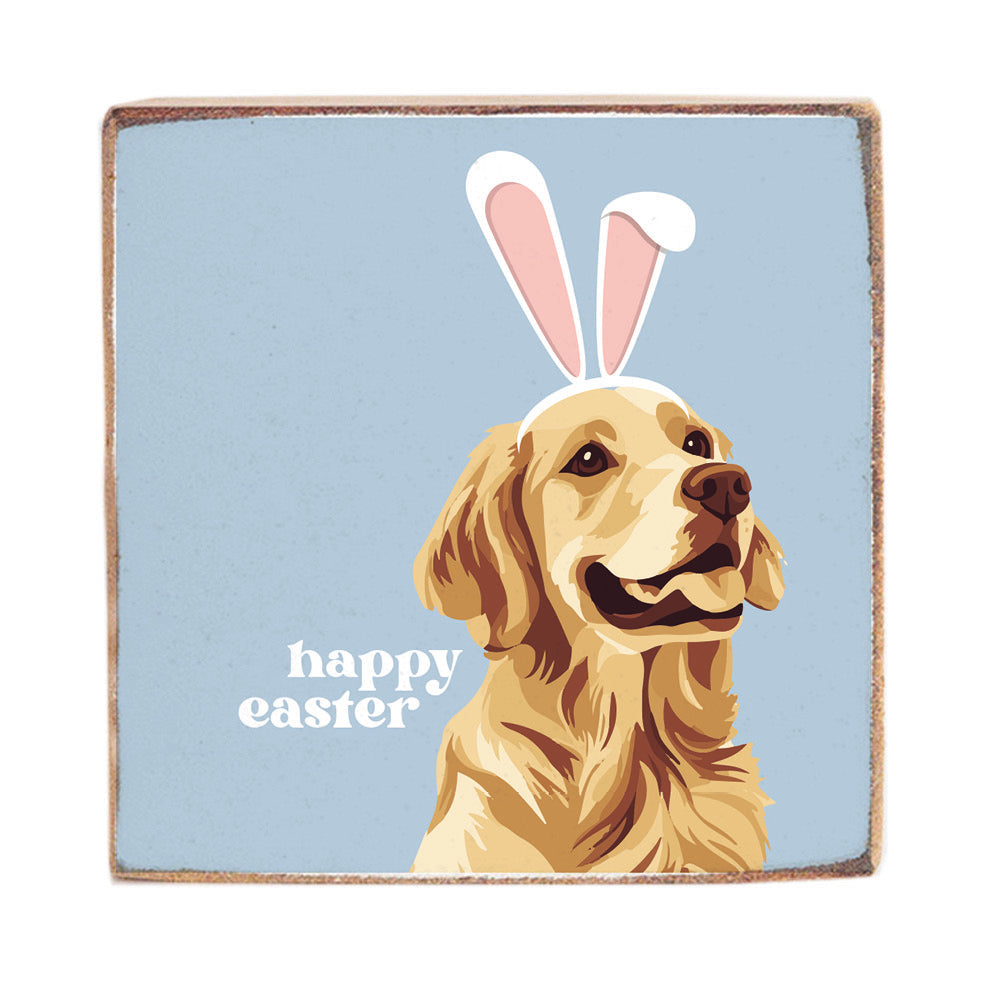 Easter Dog Block Sign