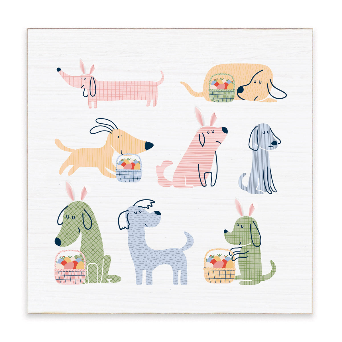 Puppy Bunnies Block Sign