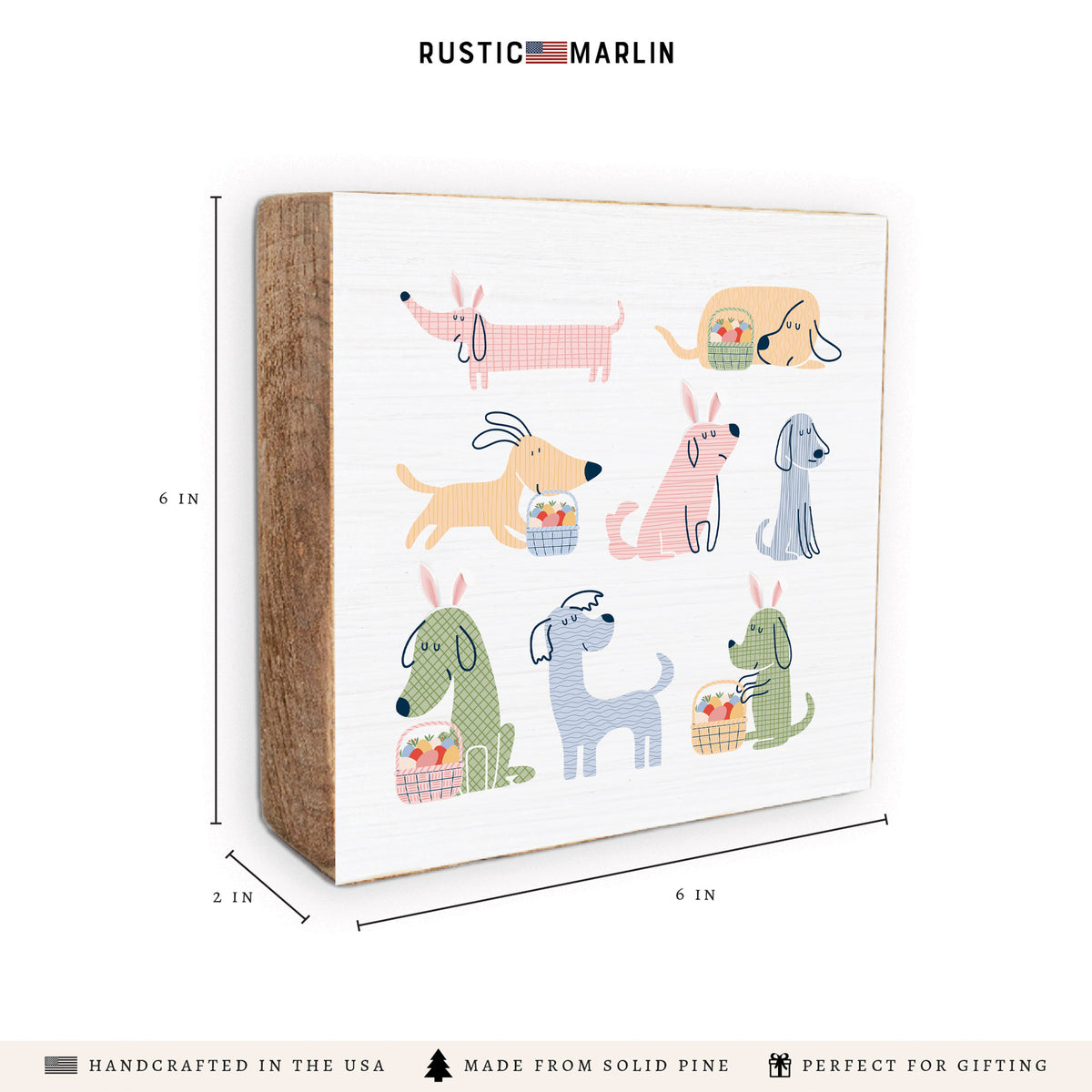Puppy Bunnies Block Sign