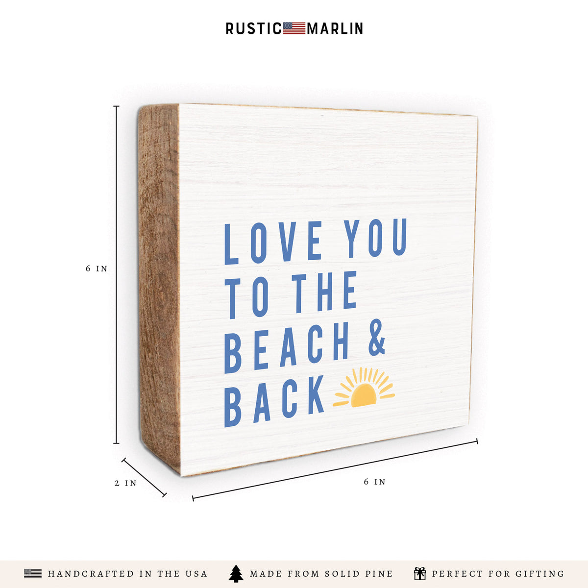 Love You To The Beach Sunset Block Sign