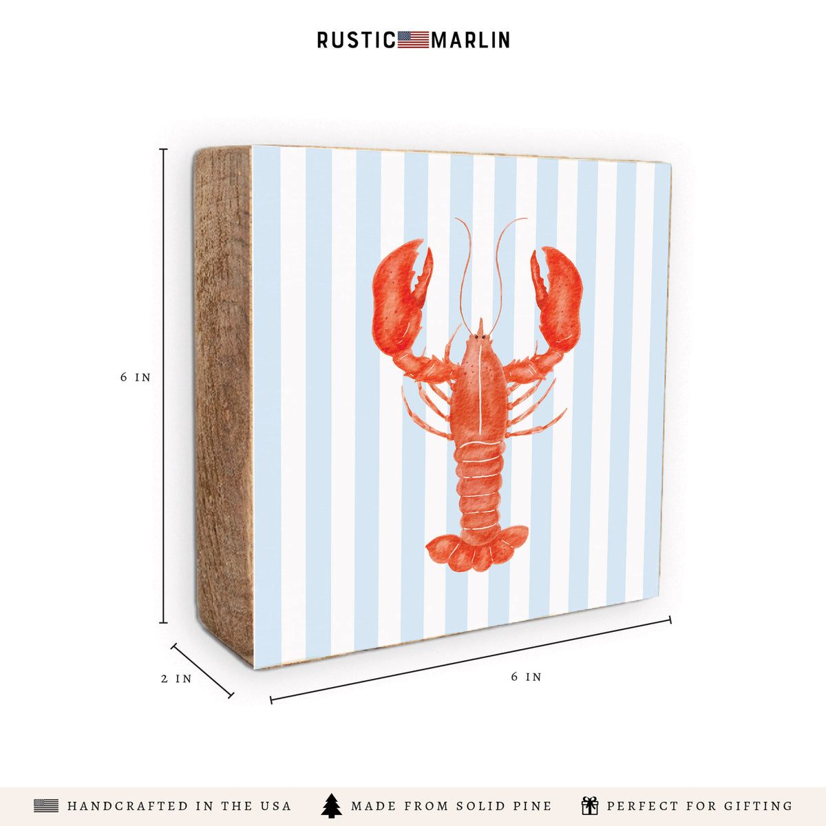 Seaside Lobster Block Sign