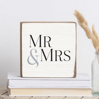 Mr & Mrs White/Black Block Sign