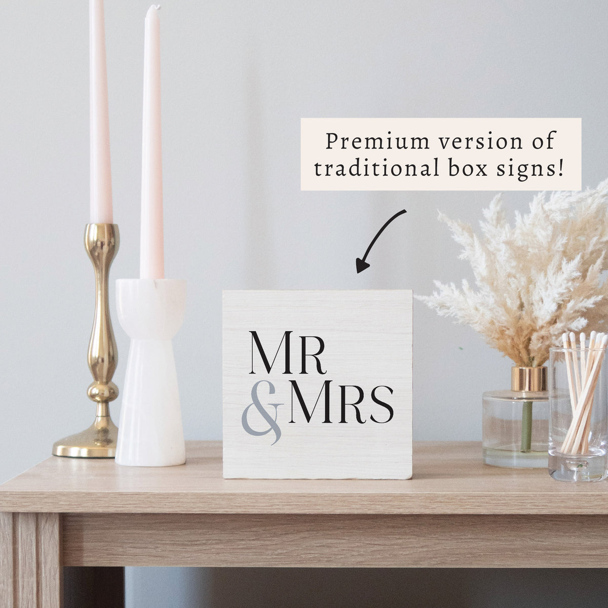 Mr & Mrs White/Black Block Sign