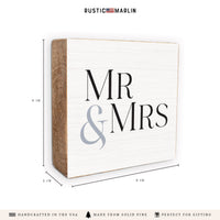Mr & Mrs White/Black Block Sign
