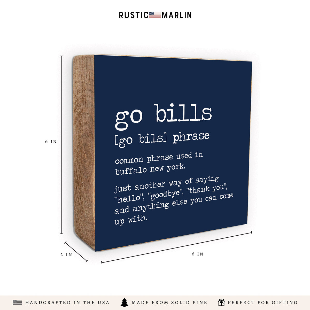 Buffalo Go Bills Definition Wood Block