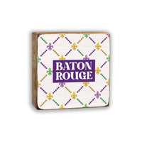 Signature Mardi Gras Baton Rouge Wood Block